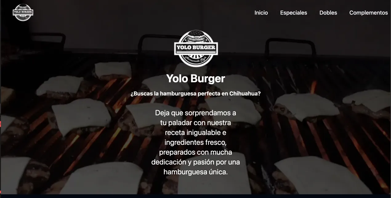 Imagen de la sección principal de Yolos Burger.